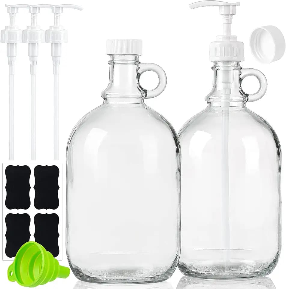 2 Pcs Glass Liquid Laundry Detergent Dispenser, Half Gallon Soap Dispenser