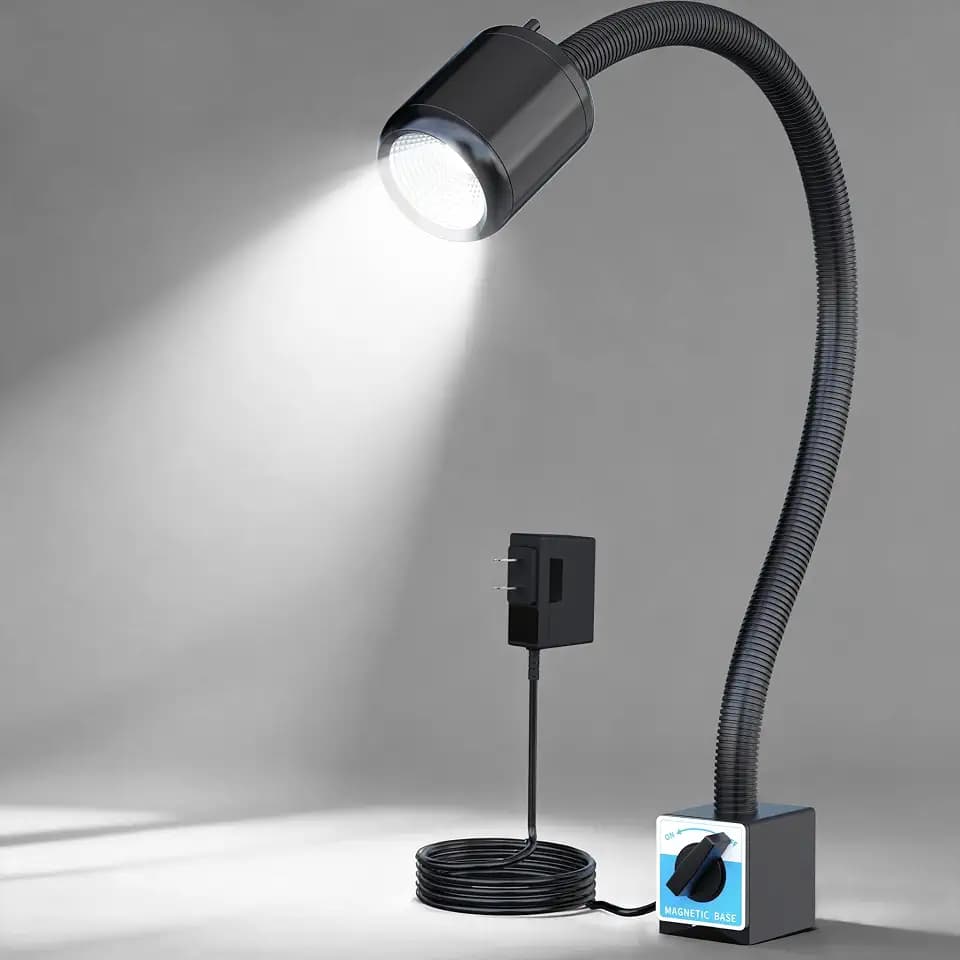 Magnetic Machine Work Light, IP65 Water Proof Flexible Gooseneck Lamp 1000 Lumens 110V for Lathe Milling Drill Press Industrial Lighting…