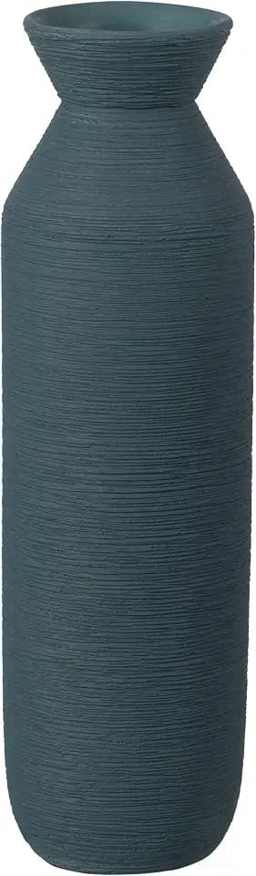 Uniquewise 9" H Decorative Ceramic Cylinder Vase, Modern Style Centerpiece Table Vase, Blue (QI004348.BL)