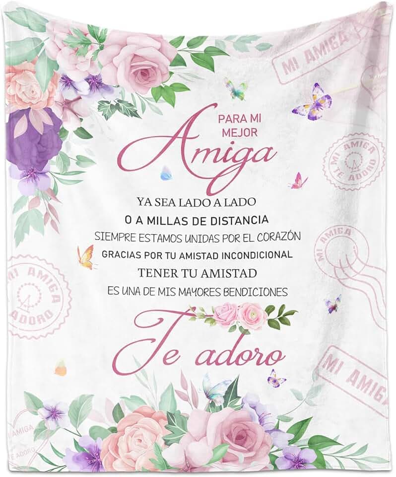 Amiga Gifts Blanket 60"X50" in Spanish, Friend Presents