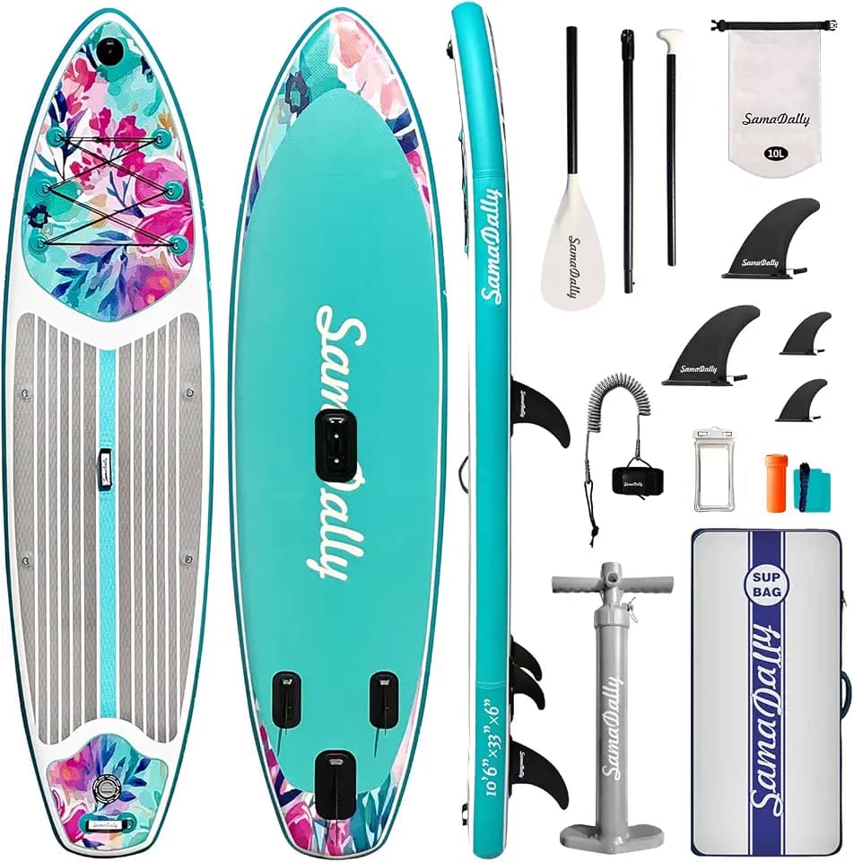 Inflatable Stand Up Paddle Board - Ultra Stable Wide Paddle Boards of All Skill Levels, Full-Color Gradient Design, Anti-Slip EVA Deck with Premium Accessories