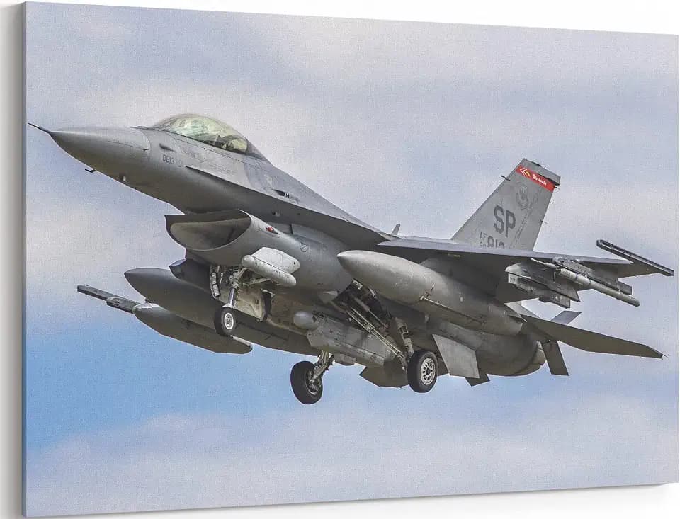 MGSBCXN F-16 Fighter Airplane Canvas Wall Art Prints F-16 Fighting Falcon Fighter Jet Poster Aviation Wall Art Decor U.S Air Force Picture Artwork Military Plane Decoration for Room - 28x40 Inches