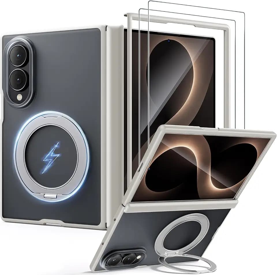 WSKEN Magnetische Hülle für Samsung Galaxy Z Fold 8-360° Ring Ständer