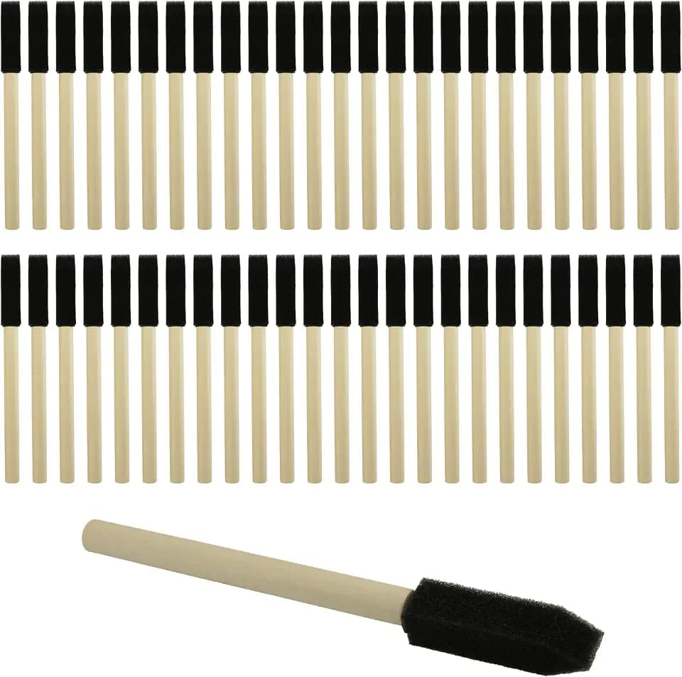 50pcs 1/2" Foam Brush with High Density Foam, mini Foam Brush