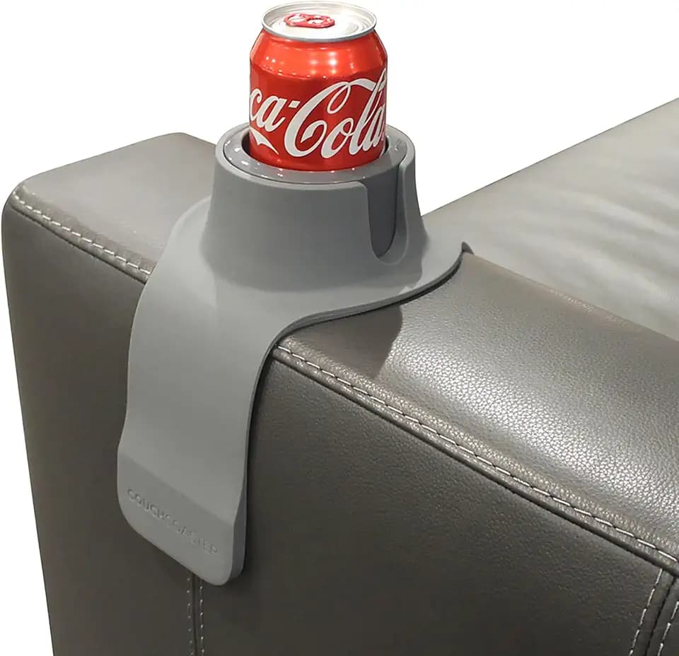 HIT PRODUCTS CouchCoaster® - Couch Armrest Cup Holder, Steel Grey