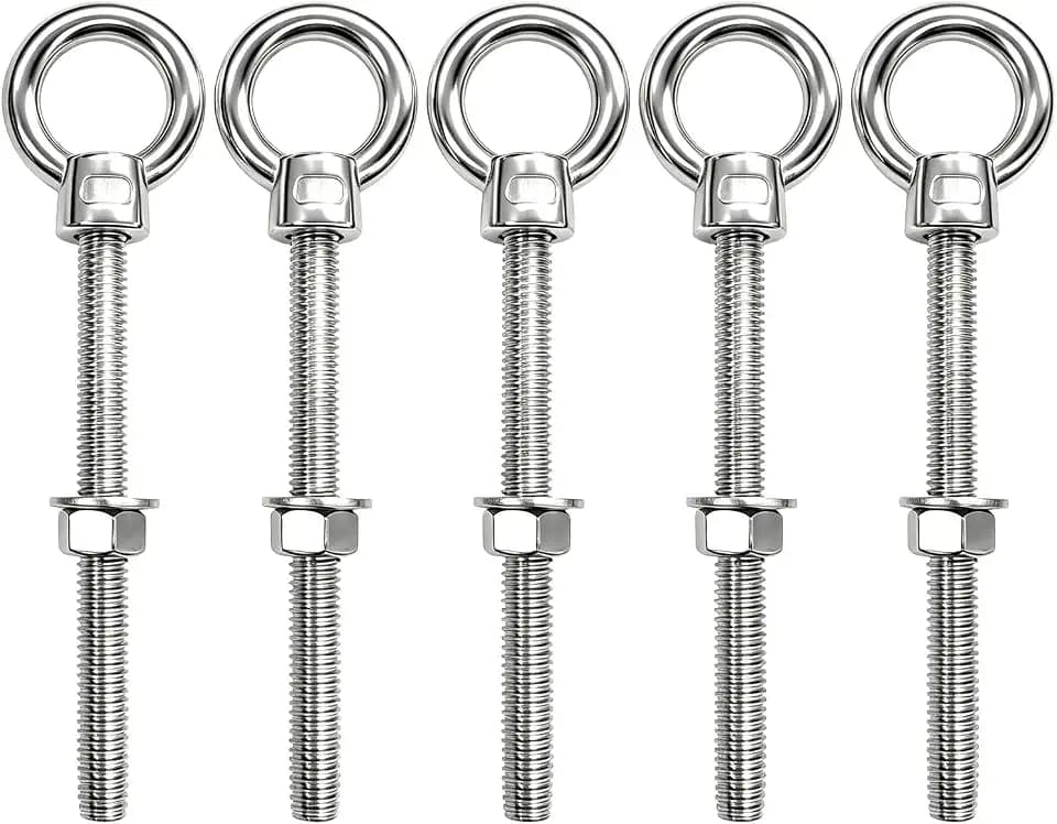 1/2" x 6" Eye Bolts with Washers&Nuts (5 Pack)