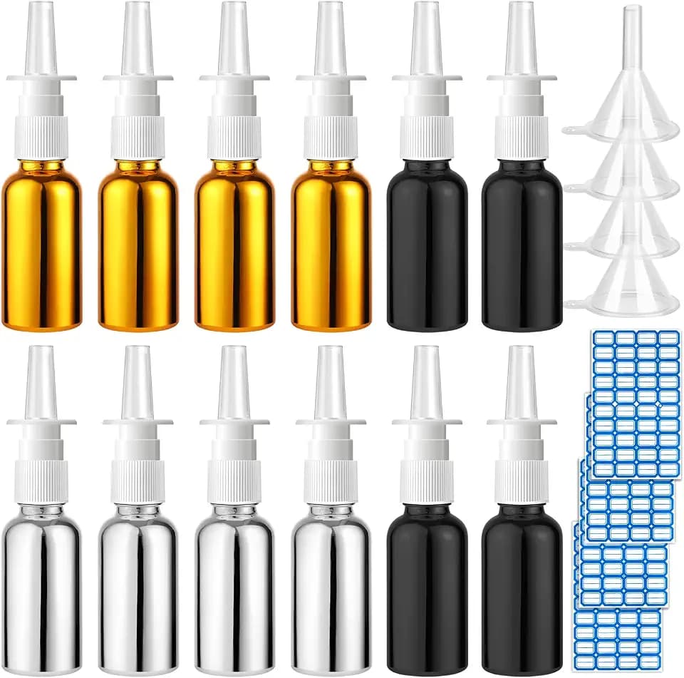 20 Pcs Nasal Spray Bottle Glass Empty Refillable, 30ML/1OZ