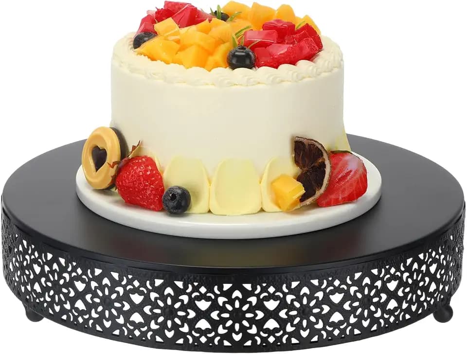 Wenqik 12 Inch Round Wedding Cake Stand for Cupcakes & Desserts, Black