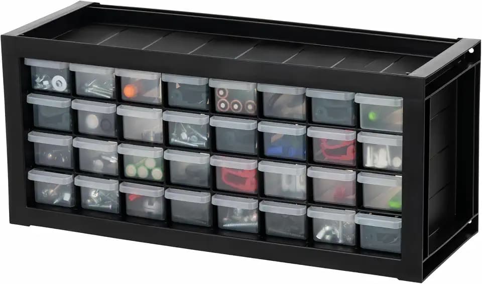 IRIS USA 32-Drawer Tool Organizer, Nuts & Bolts, Small Parts, Black