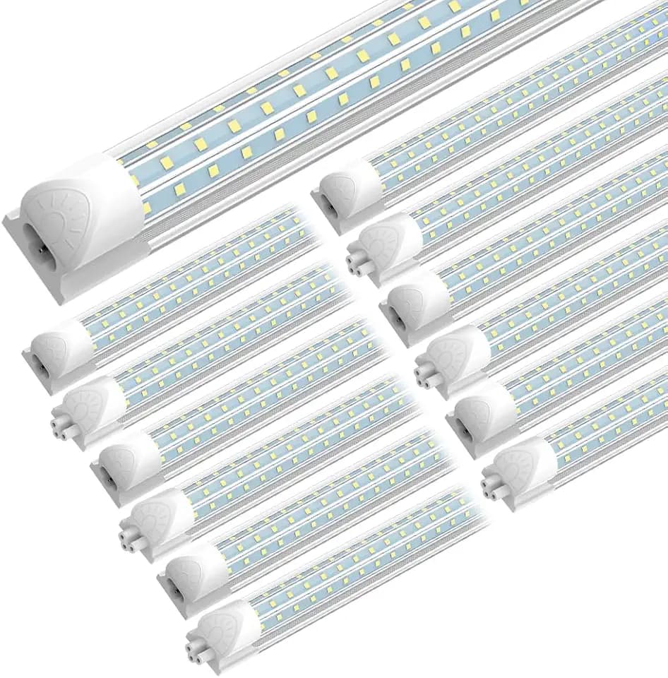 SHOPLED (12 Pack) LED Shop Light 4FT, 50W 7500LM 6000K Cool White, D-Shaped