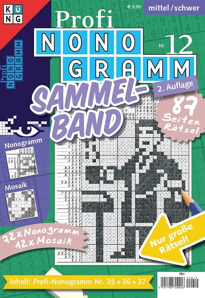 Profi-Nonogramm 3er-Band Nr. 12: Rätsel fürs Auge. Profi-Nonogramm Nr. 35 + 36+ 37 (Pic-a-Pix: Logik-Rätsel, Band 12)