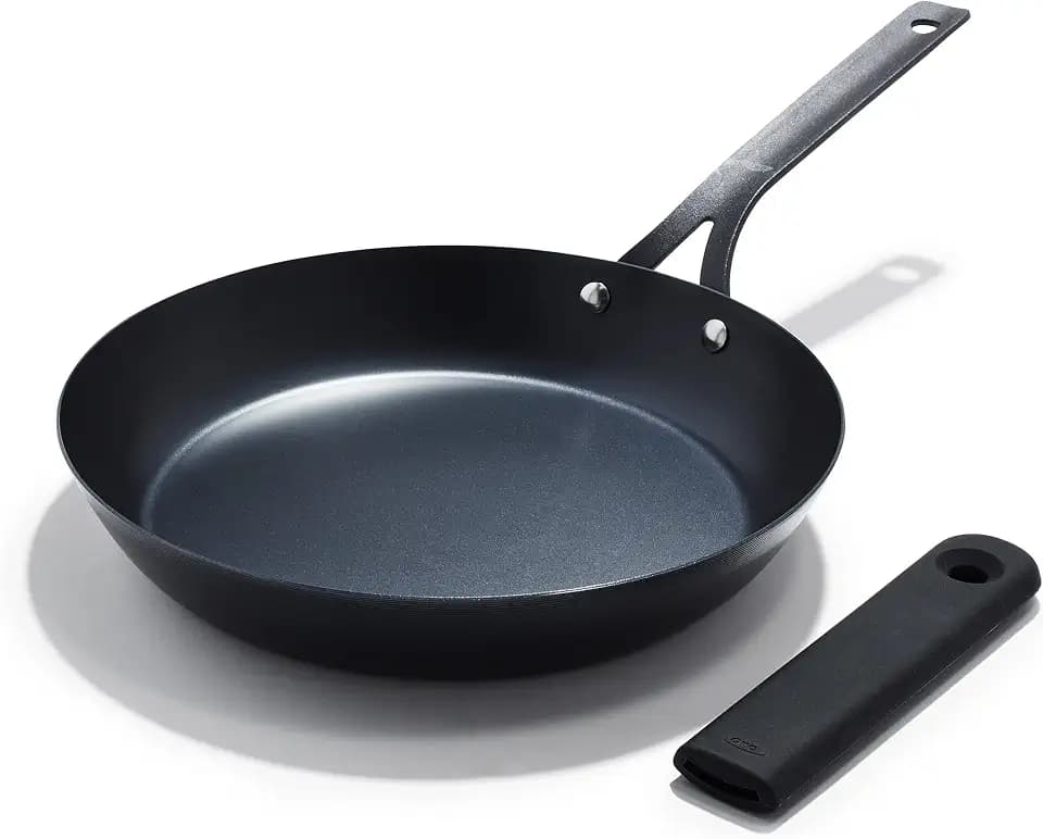 OXO Obsidian 10" Carbon Steel Frying Pan, Pre-Seasoned Skillet