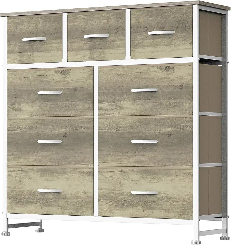 DUMOS 9 Drawer Dresser for Bedroom, Storage Organizer Chest of Drawers