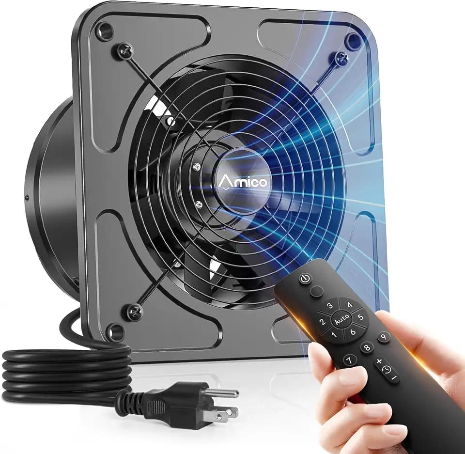 Amico 8" Kitchen Exhaust Fan, Remote 9-Speed, 29W EC Motor, 686 CFM