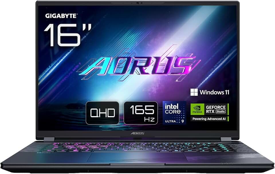 Gigabyte AORUS Elite 16 BWH Gaming Laptop – 16,0 Zoll, 165 Hz WQXGA, Intel Ultra 9 275HX, RTX 5070, 32 GB DDR5, 2 x SSD Gen4 1 TB, Windows 11 Pro, 2 Jahre Garantie, AORUS Elite 16 BWHC3FRC65SP