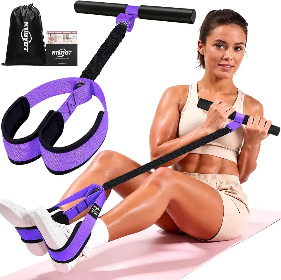 Pedal Resistance Band with Handle for Women, Home Gym Exercise Equipment