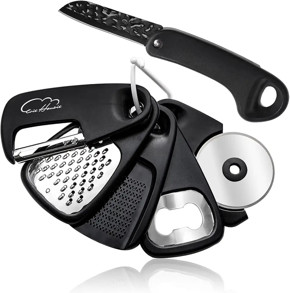 Kitchen Gadgets Set 6 Piece, Space Saving, Portable, Black