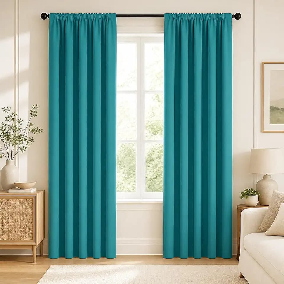 Deconovo Black Out Curtains 63 Inches Long for Living Room and Bedroom
