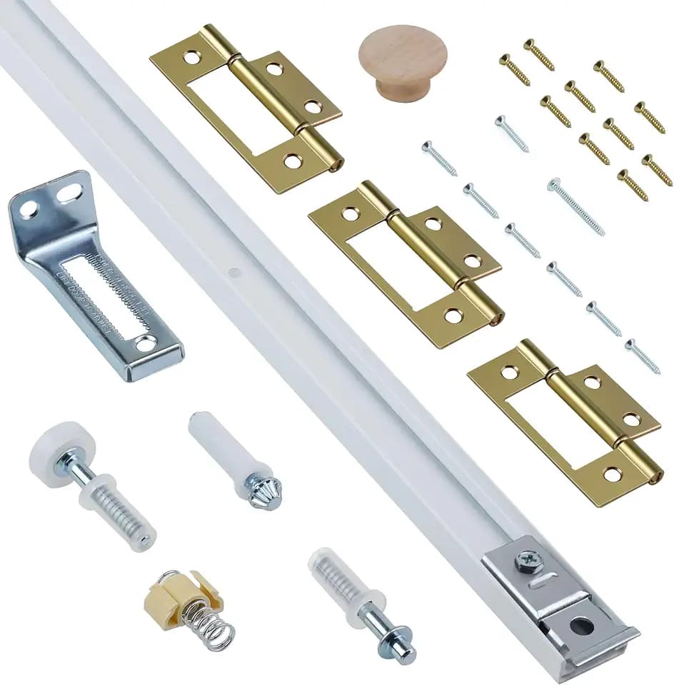 Bifold Door Hardware Kit, 36-Inch Bi-fold Closet Door Track Kit Bifold Closet Door Hardware Kit Folding Door Hardware Repair Replacement Tool Kit