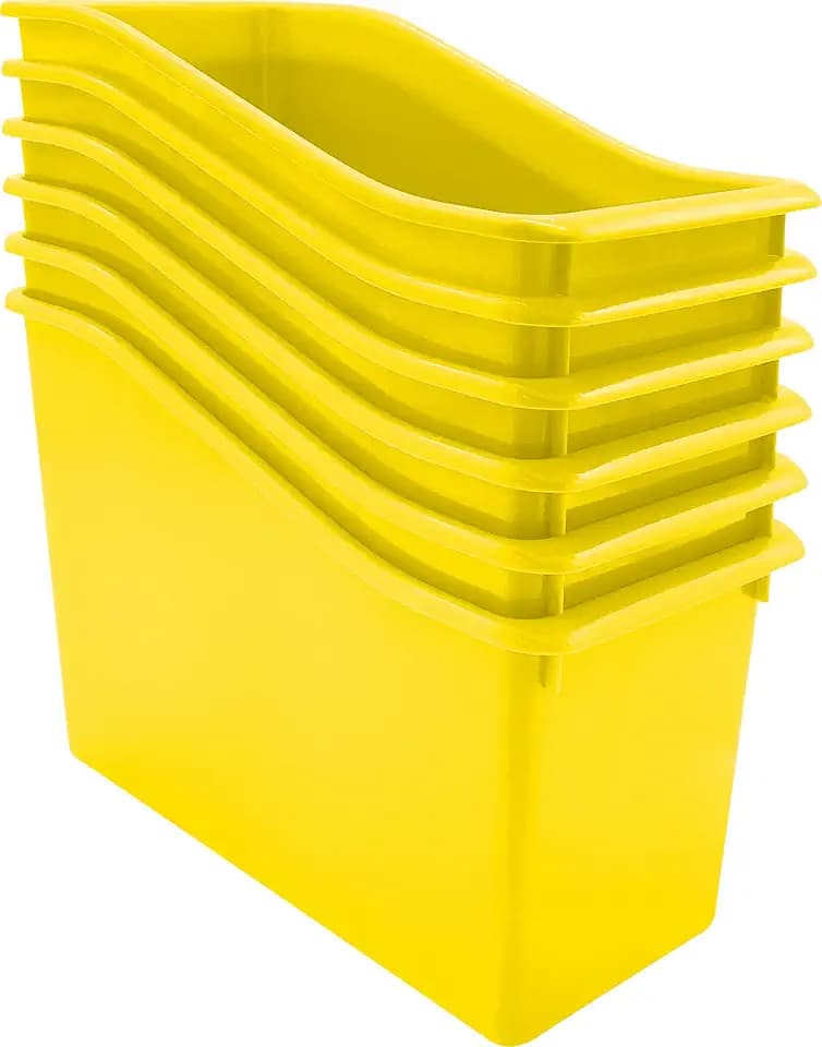 Teacher Created Resources Yellow Plastic Book Bin 6-Pack (TCR2088562)