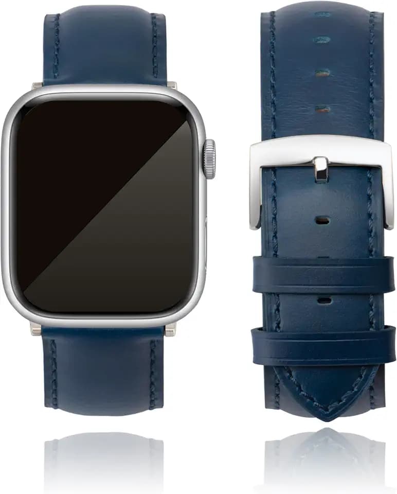 Uhrenarmbänder Kompatibel mit Apple Watch Leder Armband 49mm 46mm 45mm 44mm 42mm 41mm 40mm 38mm, Leder Ersatz Armband für iWatch Serie 12 11 10 9 8 7 6 5 4 3 2 1 SE1/2/3 Ultra1/2/3/4
