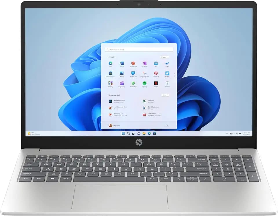 HP Laptop 15-fc0020sl, Notebook 15", 15,6" FHD Display Antireflex, AMD Ryzen 3 7320U, 8GB RAM, 256GB SSD, AMD Radeon, Windows 11, Laptop, Silber, QWERTY