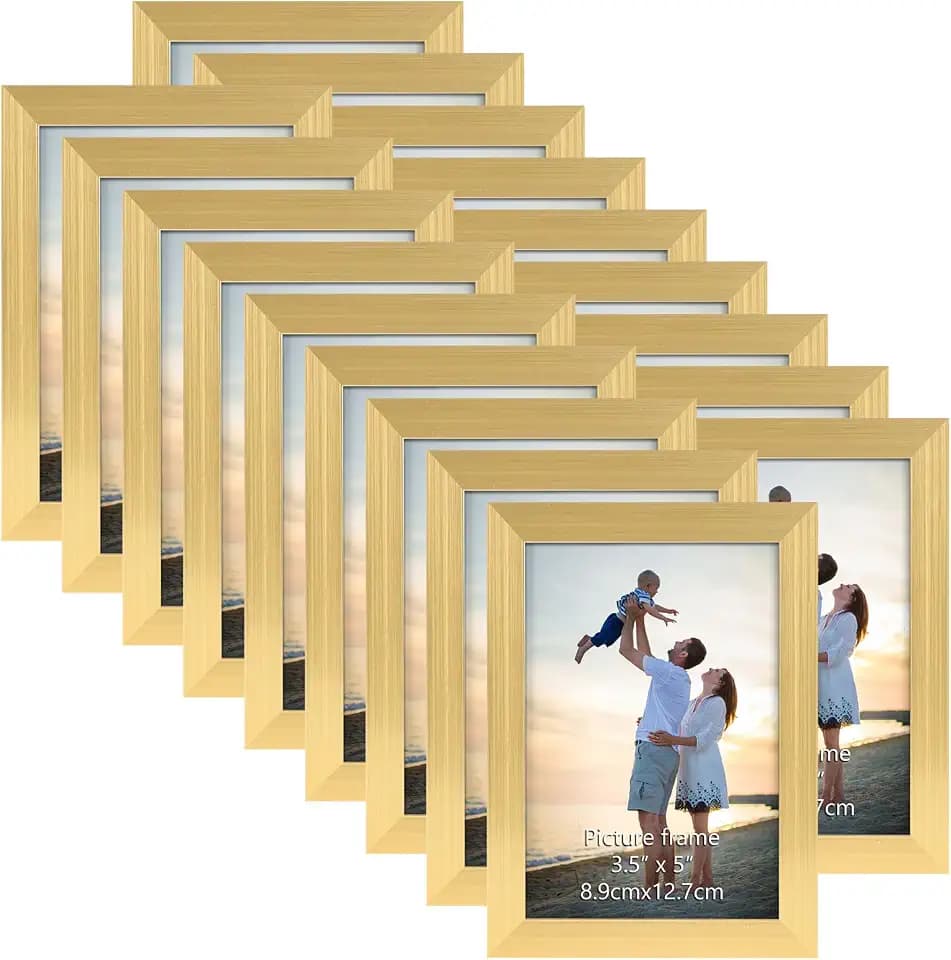 Hoikwo 18 Packs 3.5x5 Gold Multi Plastic Picture Frames Set