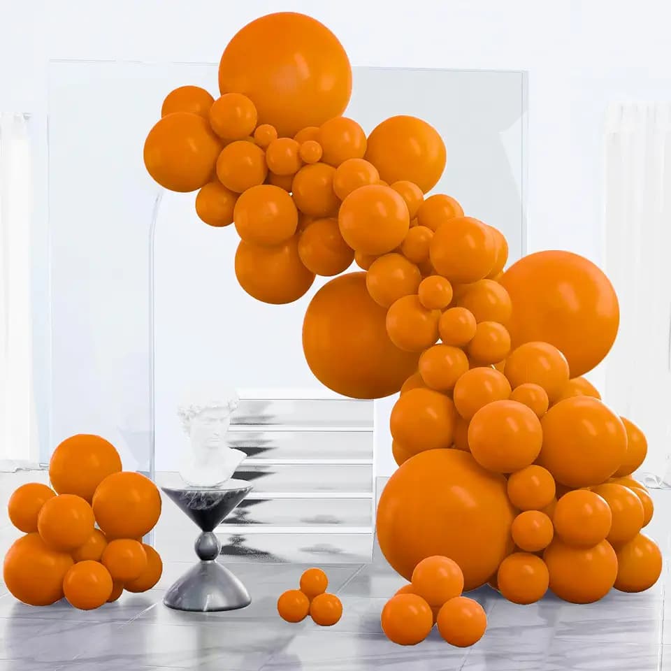 PartyWoo Burnt Orange Balloons 152pcs Terracotta Fall Color Different Sizes