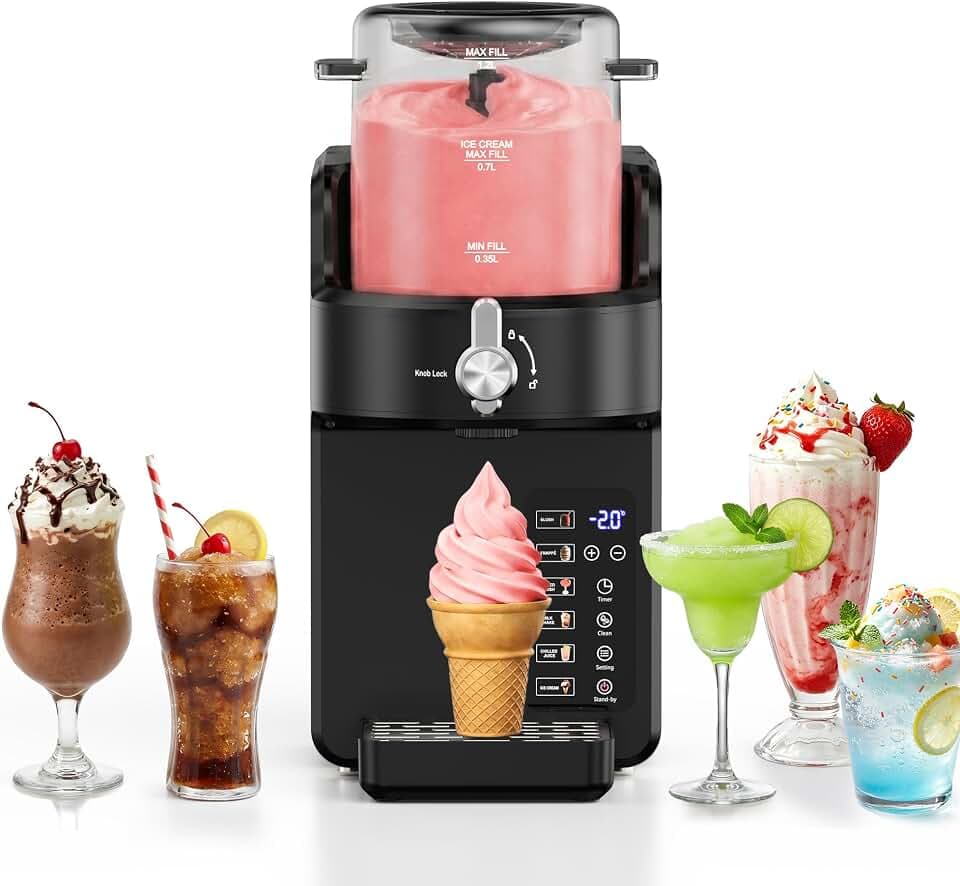 2-in-1 Slushie Machine & Soft Serve Ice Cream Maker with 6 Presets