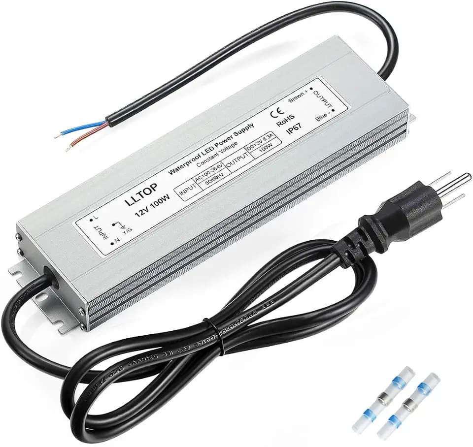 LLTOP 12V DC LED Driver Waterproof IP67 Power Supply 100W 8.3A