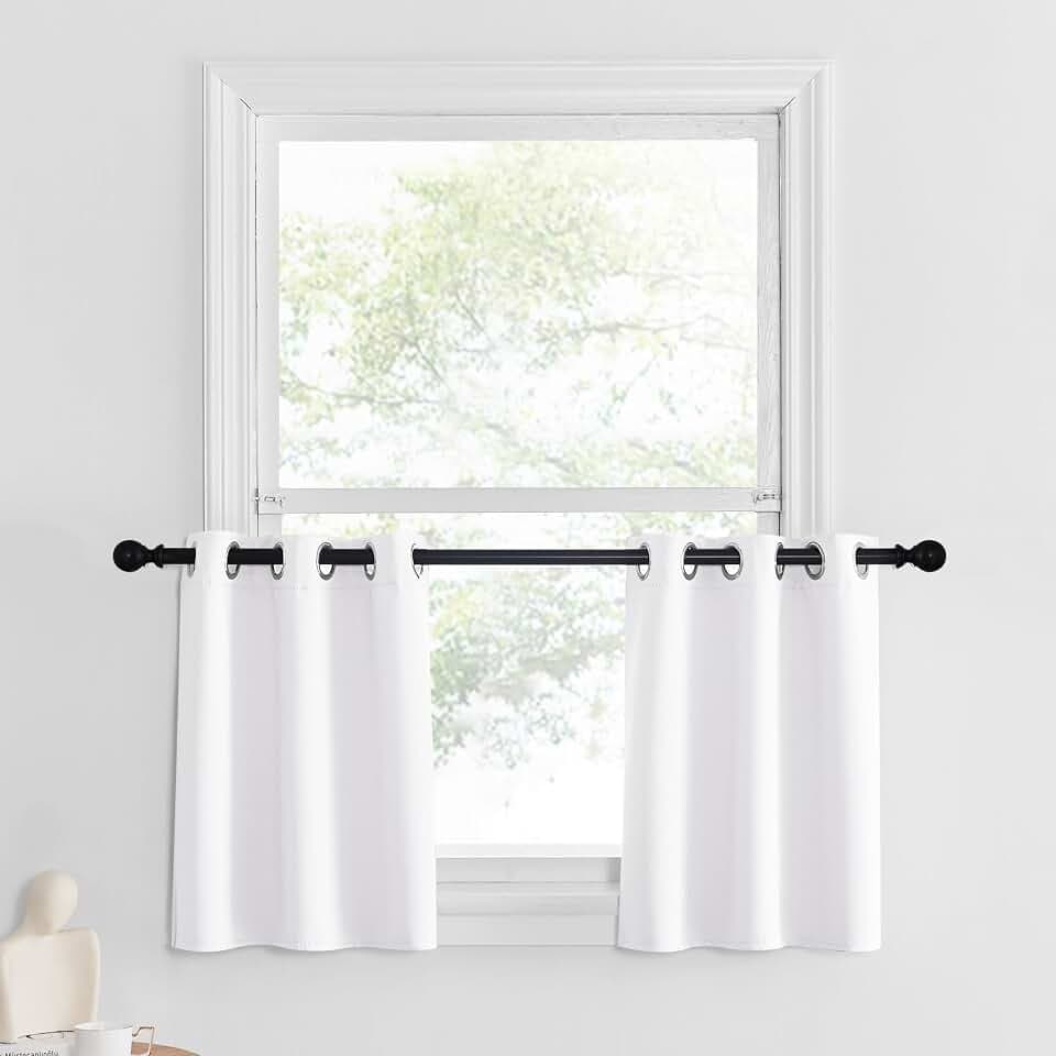 NICETOWN Bathroom Curtains for Small Window 29 Inch Length for Kitchen