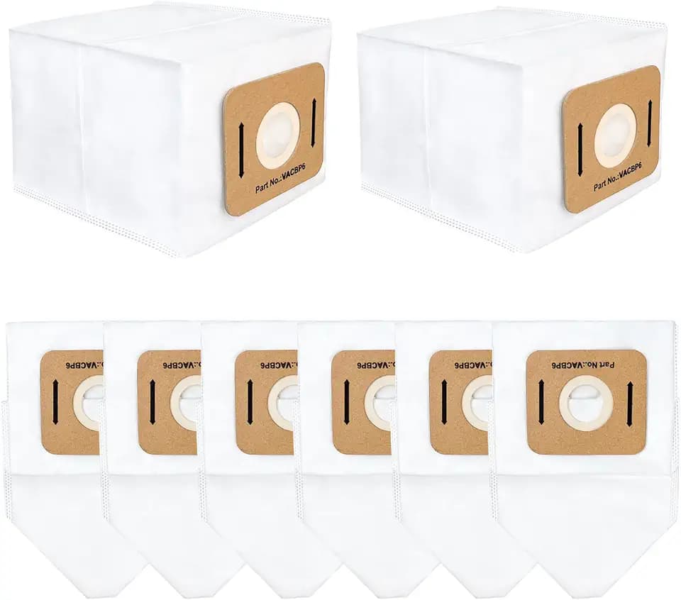 8 Pack Replacement VACBP6 HEPA Filter Bags Compatible for Atrix Ergo 8 Quart Backpack Vacuum, Replace Part VACBP36V VACBPAI VACBP1