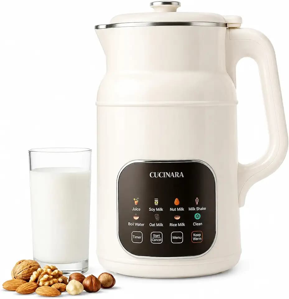 Nut Milk Maker Machine, 59oz – 8-in-1 Plant Based Non-Dairy Almond, Oat, Soy, Rice & Cashew Milk Maker | Keep Warm, 24H Timer, Auto-Clean, 304 Stainless Steel, BPA-Free