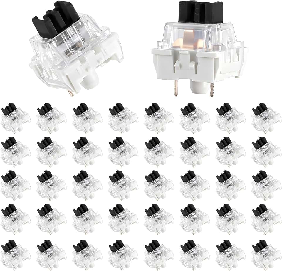 Keyboard Switches, 50 Pcs 3 PIN Black Keyboard Clicker Replacement Dustproof Keyboards Switch for Most Gaming Keyboards