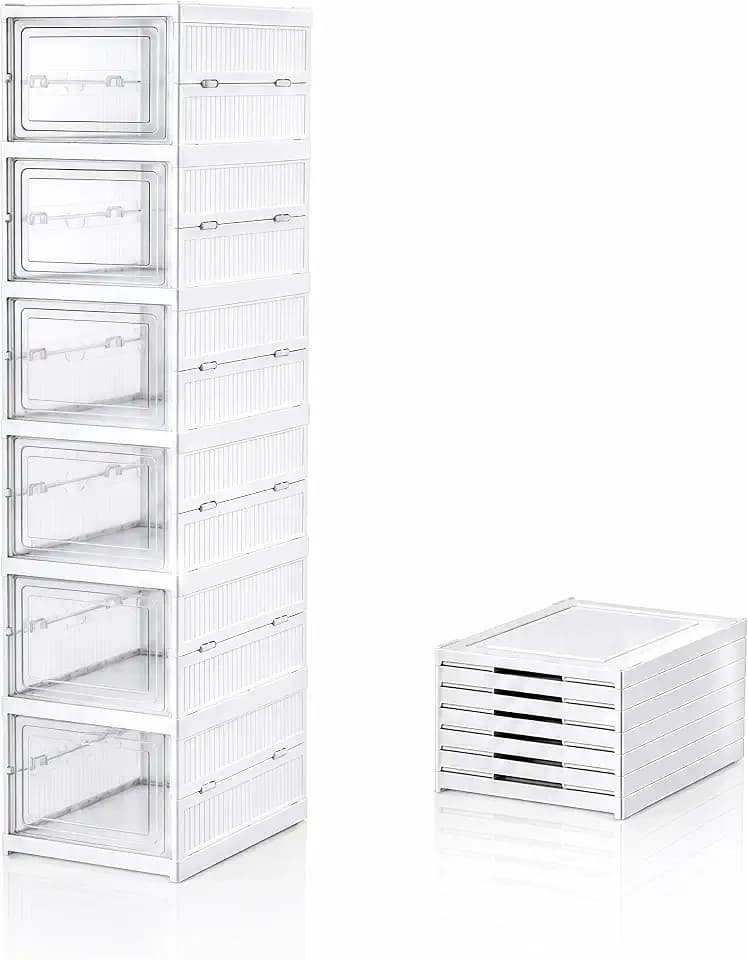 6-Tier Foldable Shoe Organizer, Collapsible Shoe Storage Rack