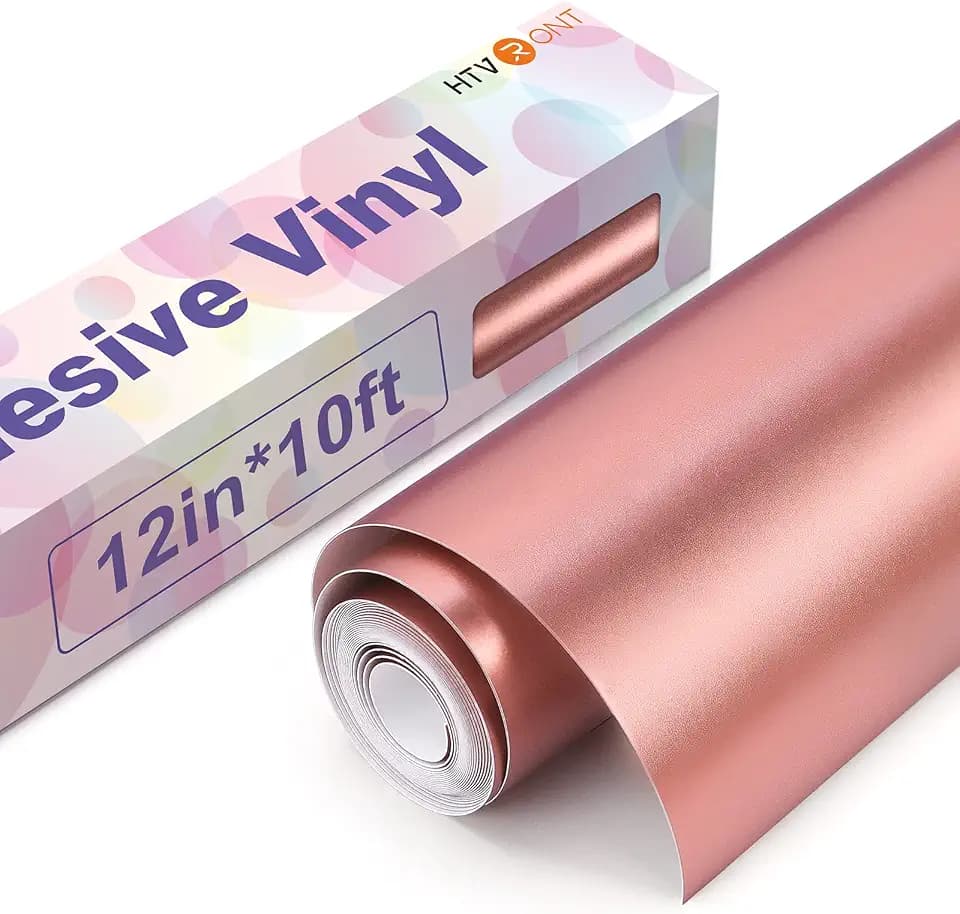 HTVRONT Rose Gold Matte Vinyl Roll, 12" x10FT, for Crafts Projections