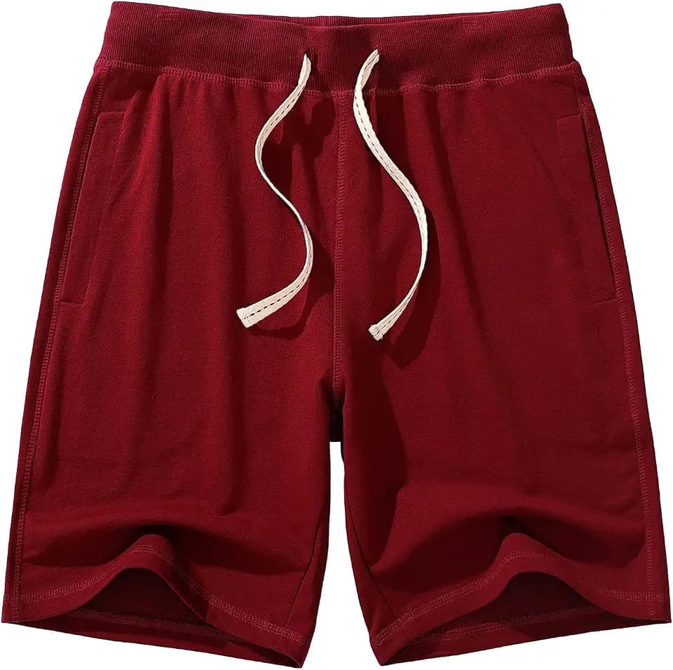 AMY COULEE Mens Casual Classic Cotton Sweat Shorts with Pockets