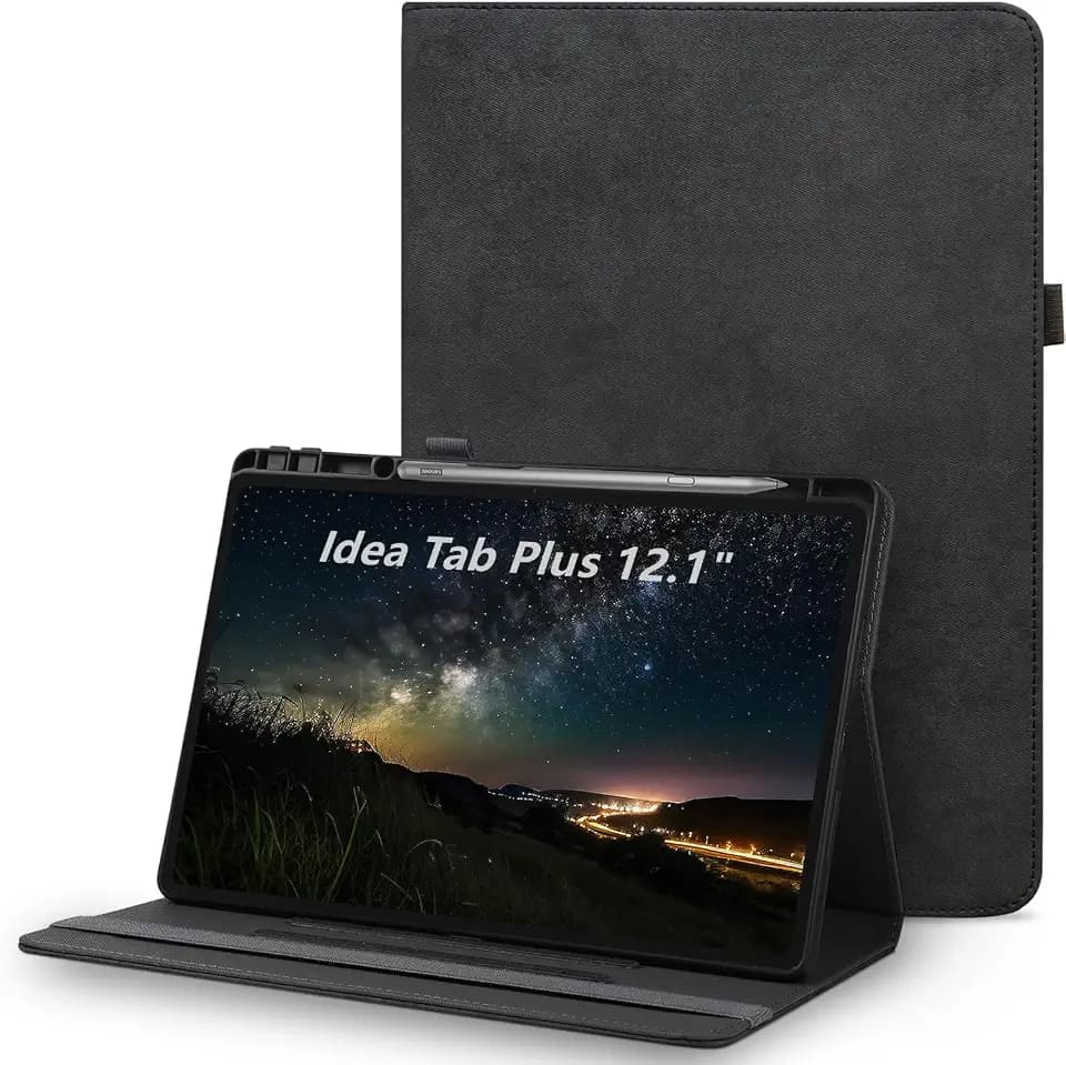 Hülle für Lenovo Idea Tab Plus 12.1 Zoll TB361FU/ZU Tablet,TPU Schutzhülle mit Auto Schlaf/Wach Funktion,Schwarz