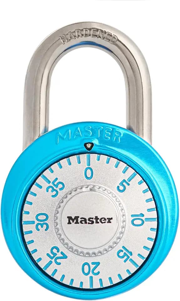 Master Lock Combination Padlock Light Blue Gym Lock, School Lock 1561DLTBLU