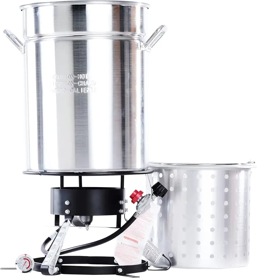 King Kooker 5012A Package Boiling and Steaming, Silver, Balck