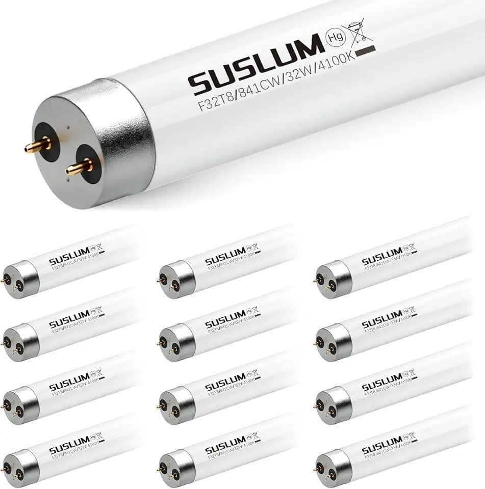 12 Pack 32W F32T8/841 T8 Fluorescent Tube Light Bulb