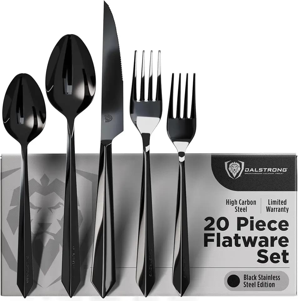 Dalstrong 20-Pc Black Flatware Set - High-Carbon Stainless Steel