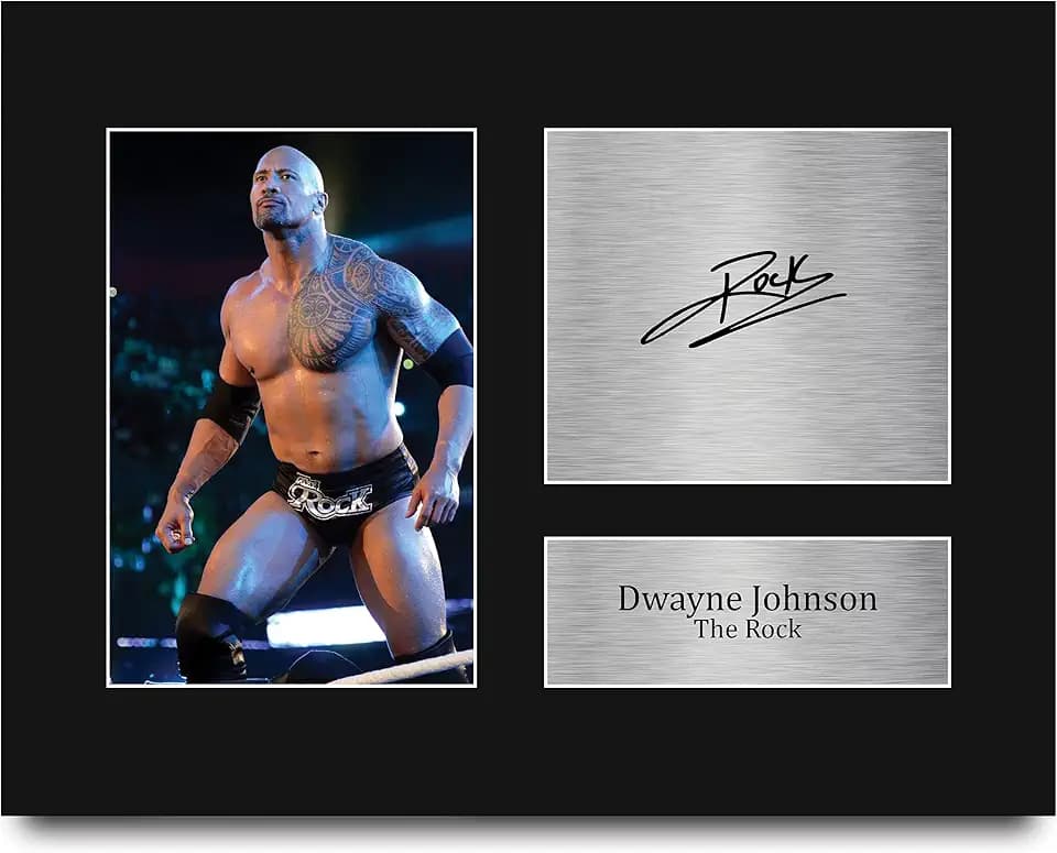 HWC Trading USL Dwayne Johnson The Rock Gifts Printed Signed Autograph Picture for & WWF Memorabilia Fans - US Letter Size