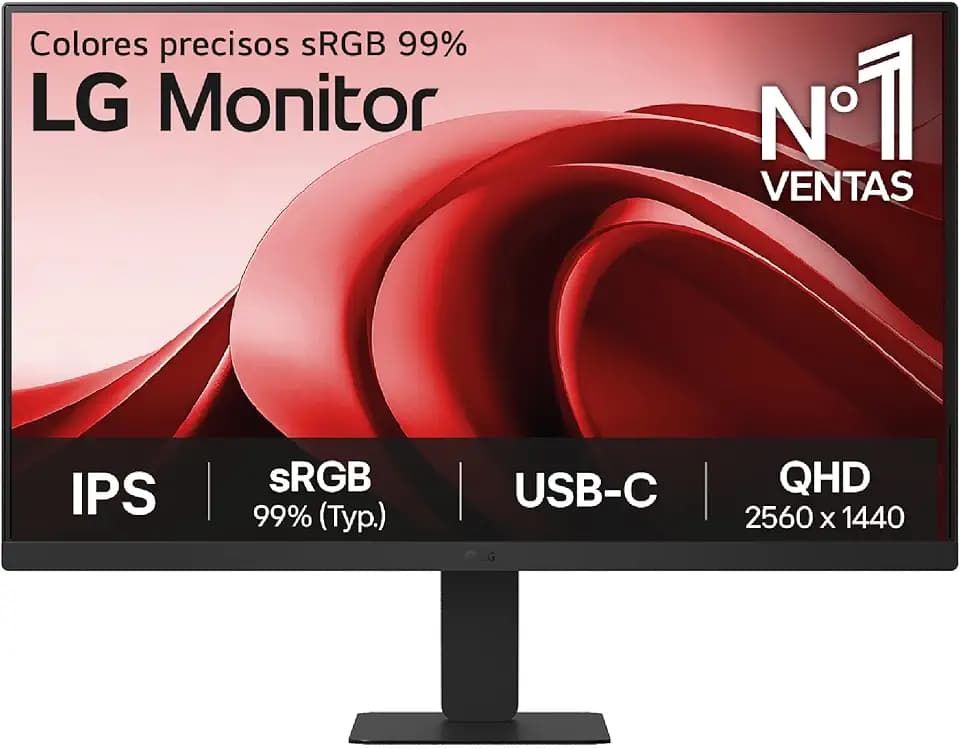 LG 24U631A-B Desktop-PC-Monitor 24 Zoll (61 cm), IPS-Panel, QHD-Auflösung (2560 x 1440), 5 ms 100 Hz, HDR 10, sRGB 99% (CIE1931), neigbar, HDMI 2.0, USB-C (15 W)