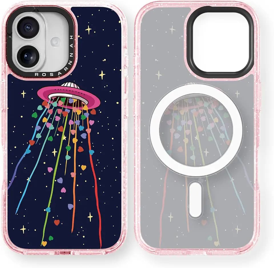 Rosarnnah for iPhone 17 Case Aesthetic Pink, Color UFO