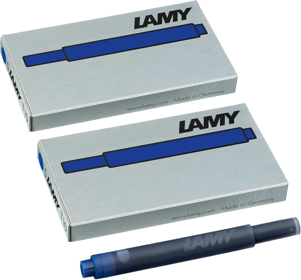 LAMY T10 2er Set löschbare Tintenpatronen mit großem Tintenvorrat - geeignet für alle Lamy Patronenfüllhaltermodelle - Inhalt 1,25ml je Patrone - 5 Stück pro Päckchen - Tintenfarbe blau