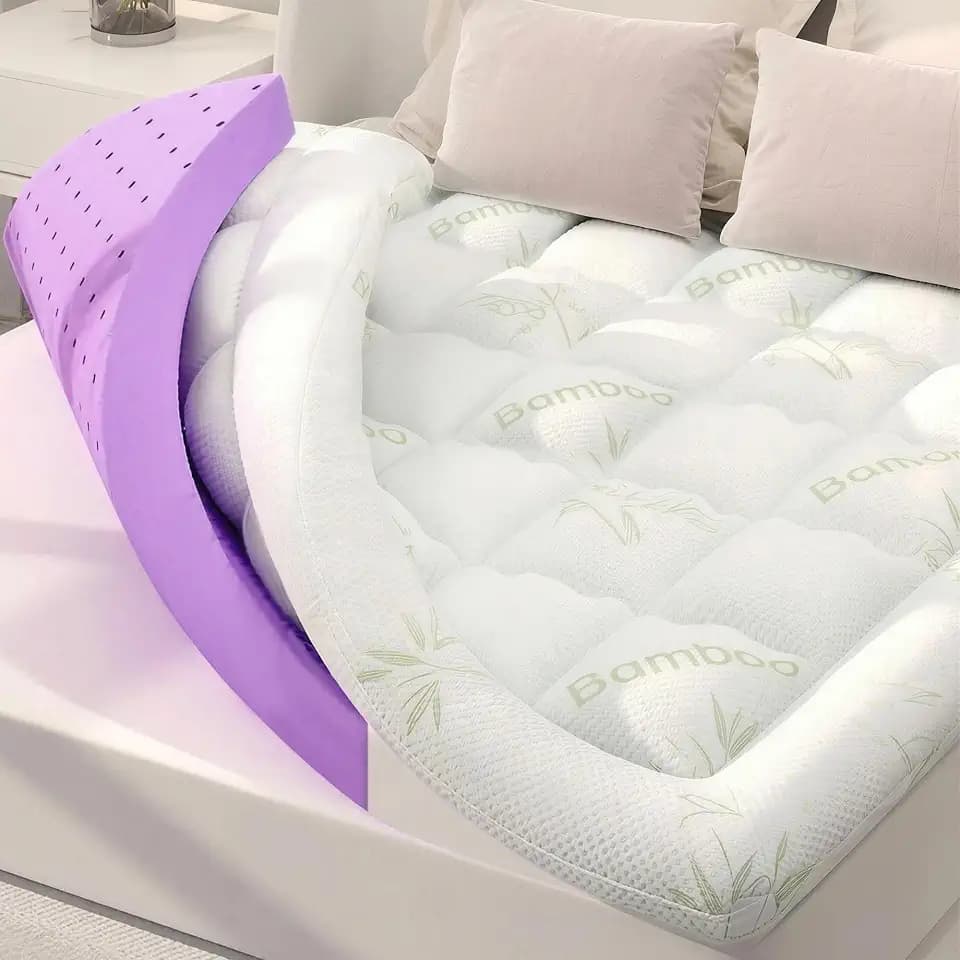 SINWEEK Twin 4 Inch Dual Layer Mattress Topper — Pressure Relief