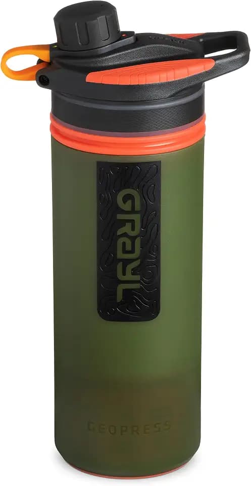 GRAYL GeoPress 24 oz Water Purifier & Water Filter Bottle, Oasis Green