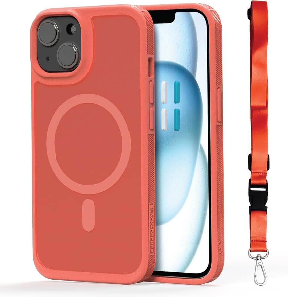 BLACK+DECKER for iPhone 15 Case, Compatible with MagSafe, Shockproof