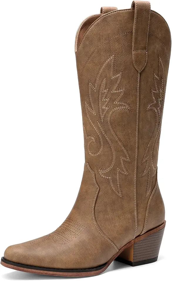 DREAM PAIRS Women's Cowboy Cowgirl Western Boots
